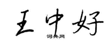 王正良王中好行書個性簽名怎么寫