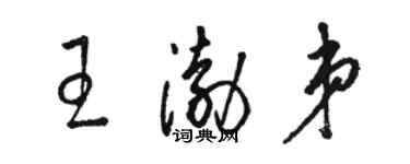 駱恆光王渤弟草書個性簽名怎么寫