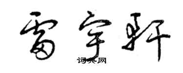 曾慶福雷宇軒草書個性簽名怎么寫