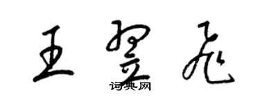 梁錦英王翌飛草書個性簽名怎么寫