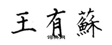 何伯昌王有蘇楷書個性簽名怎么寫