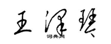 梁錦英王澤琴草書個性簽名怎么寫