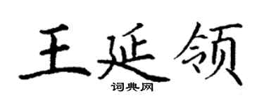 丁謙王延領楷書個性簽名怎么寫