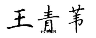 丁謙王青葦楷書個性簽名怎么寫