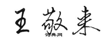 駱恆光王敬來行書個性簽名怎么寫