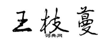 曾慶福王枝蔓行書個性簽名怎么寫