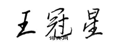 王正良王冠星行書個性簽名怎么寫