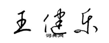 梁錦英王健樂草書個性簽名怎么寫