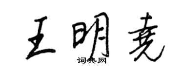 王正良王明堯行書個性簽名怎么寫