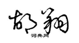 曾慶福胡翔草書個性簽名怎么寫