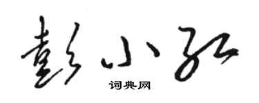 駱恆光彭小紅草書個性簽名怎么寫