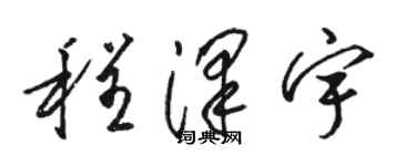 駱恆光程澤宇草書個性簽名怎么寫