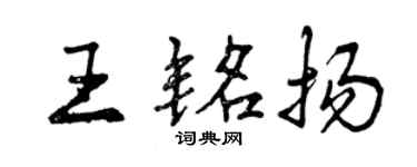 曾慶福王銘揚行書個性簽名怎么寫