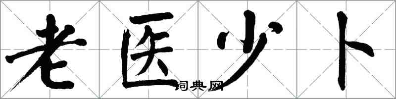 翁闓運老醫少卜楷書怎么寫