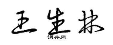 曾慶福王生林草書個性簽名怎么寫