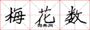 袁強梅花數楷書怎么寫