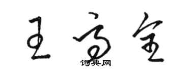 駱恆光王高全草書個性簽名怎么寫