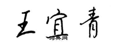 王正良王宜青行書個性簽名怎么寫