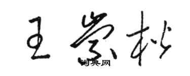 駱恆光王崇楷草書個性簽名怎么寫