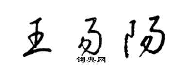 梁錦英王易陽草書個性簽名怎么寫