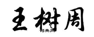 胡問遂王樹周行書個性簽名怎么寫