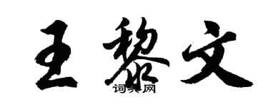 胡問遂王黎文行書個性簽名怎么寫