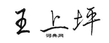 駱恆光王上坪行書個性簽名怎么寫