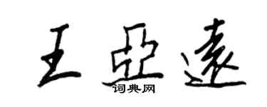 王正良王亞遠行書個性簽名怎么寫