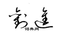 梁錦英劉進草書個性簽名怎么寫