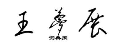 梁錦英王夢展草書個性簽名怎么寫