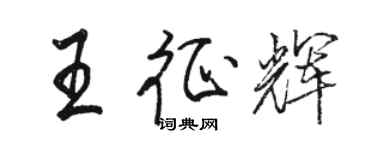 駱恆光王征輝行書個性簽名怎么寫