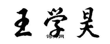 胡問遂王學昊行書個性簽名怎么寫