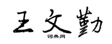 曾慶福王文勤行書個性簽名怎么寫