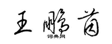 梁錦英王鵬茵草書個性簽名怎么寫