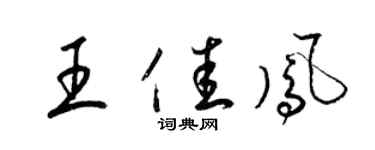 梁錦英王佳鳳草書個性簽名怎么寫