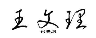 梁錦英王文理草書個性簽名怎么寫