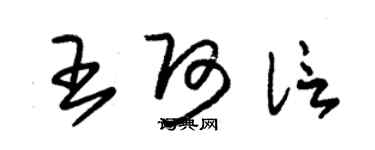 朱錫榮王阿信草書個性簽名怎么寫