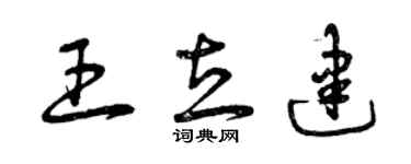 曾慶福王立建草書個性簽名怎么寫