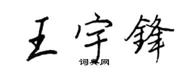 王正良王宇鋒行書個性簽名怎么寫