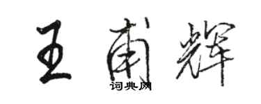 駱恆光王甫輝行書個性簽名怎么寫