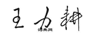 駱恆光王力耕草書個性簽名怎么寫