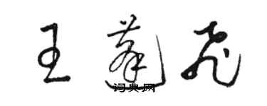 駱恆光王蓬飛草書個性簽名怎么寫