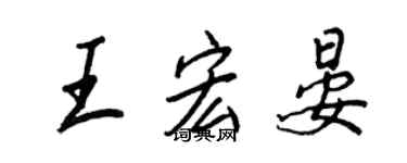 王正良王宏晏行書個性簽名怎么寫