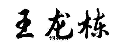 胡問遂王龍棟行書個性簽名怎么寫
