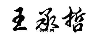 胡問遂王承哲行書個性簽名怎么寫