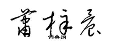 梁錦英蕭梓晨草書個性簽名怎么寫