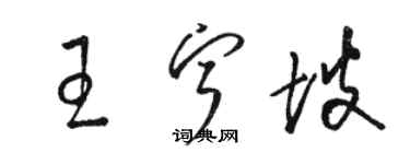 駱恆光王寧坡草書個性簽名怎么寫