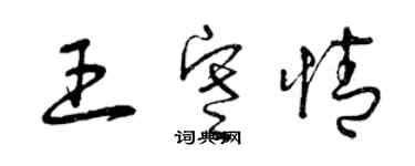 曾慶福王寒情草書個性簽名怎么寫