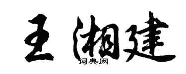胡問遂王湘建行書個性簽名怎么寫
