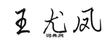 駱恆光王尤鳳行書個性簽名怎么寫